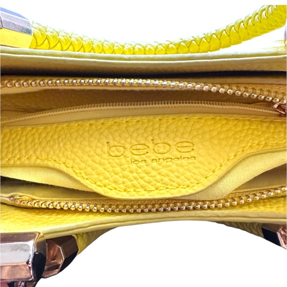 Bebe Erika Mini Shopper Hand Bag Bright Yellow With Drop Handle Barbiecore - Picture 9 of 13